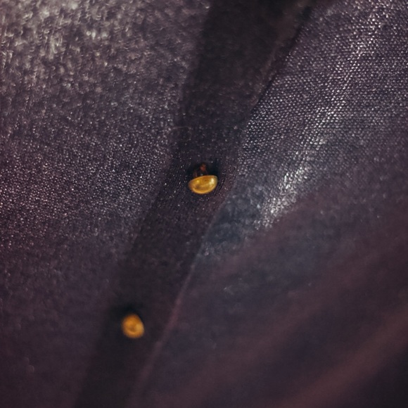 Shimmer navy cardigan w. cute brass buttons - Picture 3 of 4